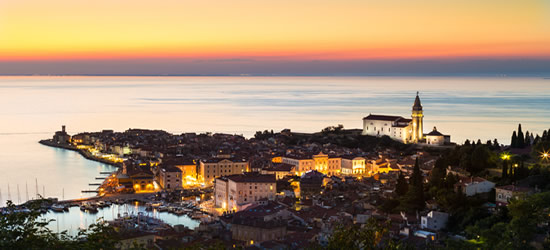 Tramonto su Pirano, Slovenia