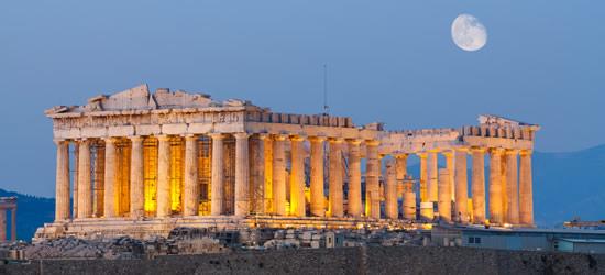 Partenone, Acropoli Collina sotto la luna